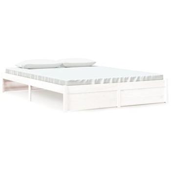 Rám postele bílý masivní dřevo 160 × 200 cm, 814960 (814960)