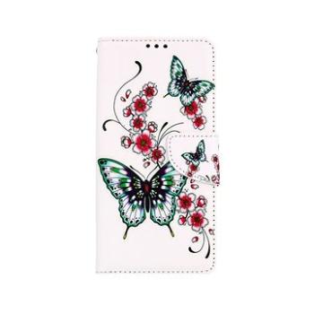 TopQ Samsung A22 5G knížkové Motýlci s květinou 65961 (Sun-65961)