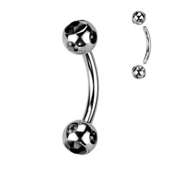 Šperky4U Piercing do obočí - kulička s kamínky - OB01093-K