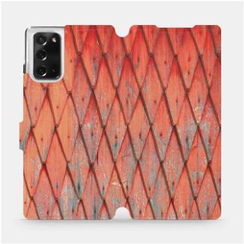 Flipové pouzdro na mobil Samsung Galaxy Note 20 - MK01S Oranžový vzor dřeva (5903516332748)