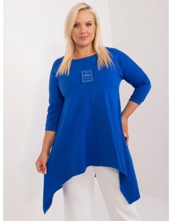 Dámská halenka plus size s oversize střihem kobaltová   