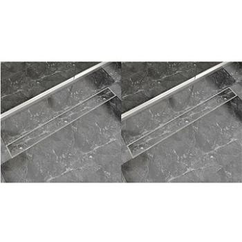 Sprchový odtokový žlab rovný 2 ks 1030×140 mm nerezová ocel 275952