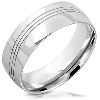 Šperky4U Dámský ocelový snubní prsten, šíře 8 mm - velikost 52 - OPR0107-52