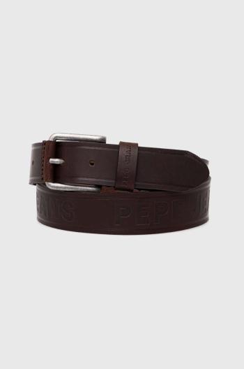 Kožený pásek Pepe Jeans DAYTON BELT pánský, hnědá barva, PM021027