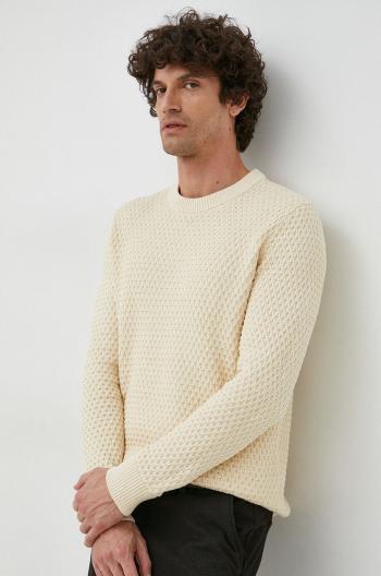 Bavlněný svetr Selected Homme pánský, béžová barva