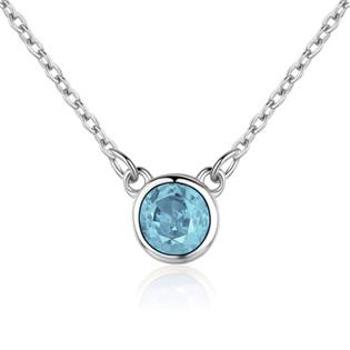 NUBIS® Stříbrný náhrdelník s kulatým tyrkysovým kamenem - NB-2087-Q