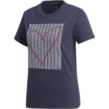 adidas W ADI HEART T Dámské triko, tmavě modrá, velikost S