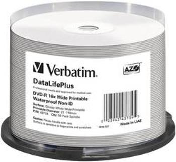 DVD-R 4.7 GB Verbatim 43734, s potiskem, 50 ks, vřeteno