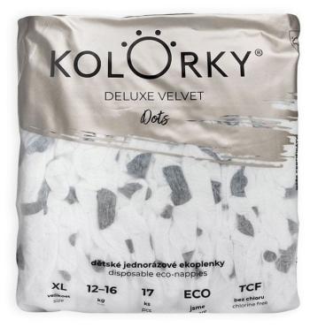 KOLORKY DELUXE VELVET - Puntíky - XL (12-16 kg) - 17 ks- jednorázové eko plenky