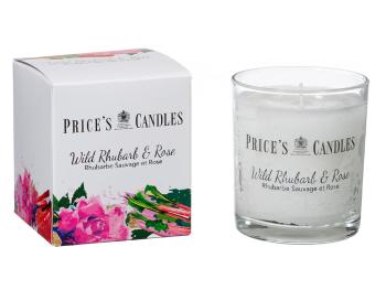 Price´s Price's vonná svíčka ve skle Wild Rhubarb & Rose - hoření 45h