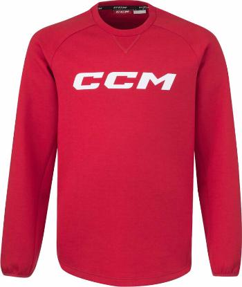 CCM Locker Room Fleece Crew YTH Red Dlouhé rukávy-Sweatshirt XS YTH