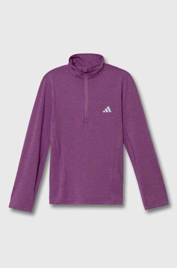 Dětská mikina adidas J HEA 1/2 ZIP růžová barva, hladká, IV9581