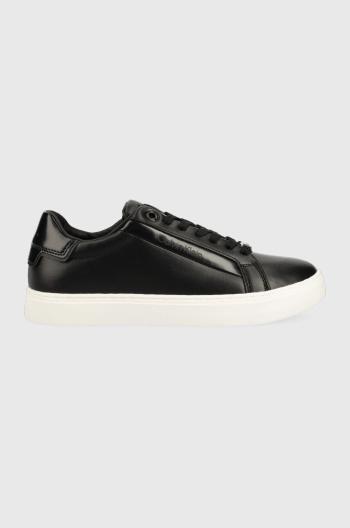 Kožené sneakers boty Calvin Klein HW0HW01353 LOGO CUPSOLE LACE UP černá barva