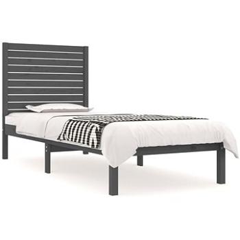 Rám postele šedý masivní dřevo 90 × 190 cm Single, 3104575 (3104575)