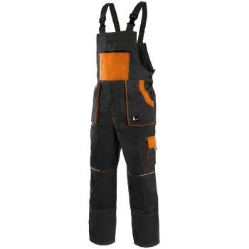 Canis Pracovní kalhoty s laclem CXS LUXY ROBIN - Černá / oranžová | 60
