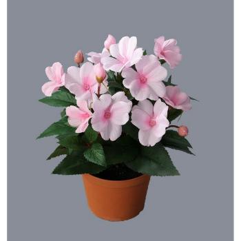 Umělá Fialka v květináči růžová, 24 cm