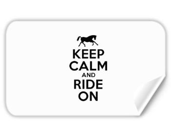 Samolepky obdelník - 5 kusů Keep calm and ride on