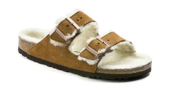 Birkenstock Arizona Shearling Suede Leather Regular Fit hnědé 1001128