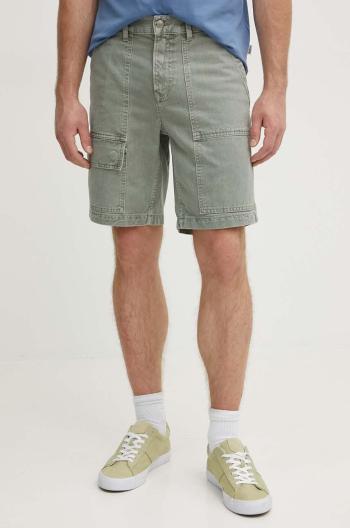 Džínové šortky Pepe Jeans RELAXED SHORT UTILITY COLOUR pánské, zelená barva, PM801121