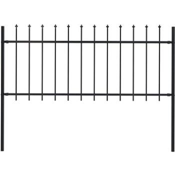 Zahradní plot s hroty ocelový 1,7 × 0,8 m černý (144924)