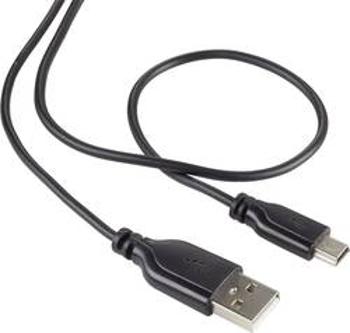 USB kabel Renkforce 1x USB 2.0 zástrčka ⇔ 1x miniUSB 2.0 zástrčka, 1 m, černá SuperSoft