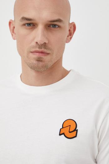 Bavlněné tričko Invicta béžová barva, s aplikací