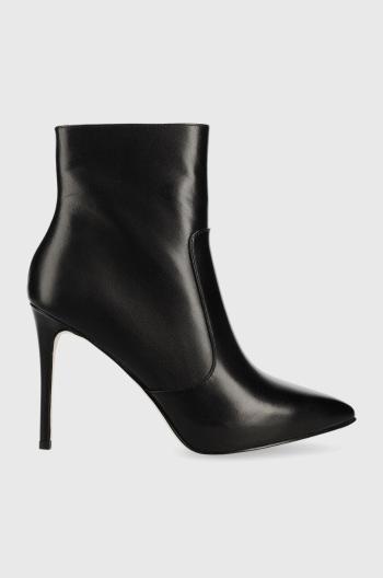 Kožené kotníkové boty MICHAEL Michael Kors Rue dámské, černá barva, na podpatku