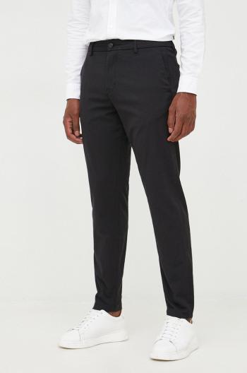 Kalhoty Selected Homme pánské, černá barva, jednoduché