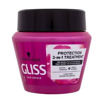 Schwarzkopf Gliss Supreme Length Protection 2-In-1 Treatment 300 ml maska na vlasy pro ženy na poškozené vlasy; na roztřepené konečky