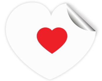 Samolepky srdce - 5 kusů Jednoduché srdce