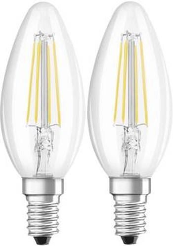 LED žárovka OSRAM 4052899972186 230 V, E14, 4 W = 40 W, teplá bílá, A++ (A++ - E), tvar svíčky, vlákno, 2 ks