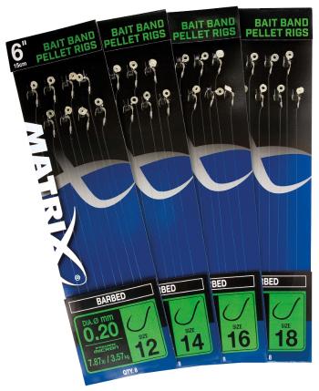 Matrix návazce 6” bait band pellet rigs barbed-velikost háčku 16