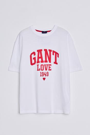 TRIČKO GANT CV UNISEX COLLEGIATE HEART T-SHIRT bílá S