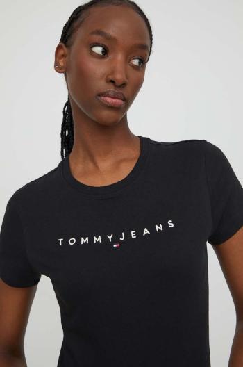 Bavlněné tričko Tommy Jeans černá barva, DW0DW17361