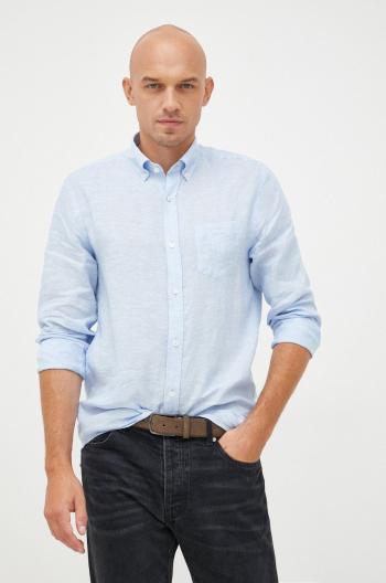 Plátěná košile Gant pánská, regular, s límečkem button-down