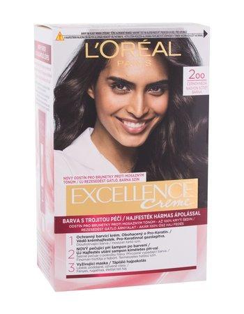 L´Oréal Paris Permanentní barva na vlasy Excellence Creme 200 Černohnědá, 48ml