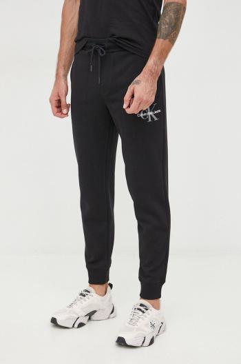 Kalhoty Calvin Klein Jeans pánské, černá barva, hladké