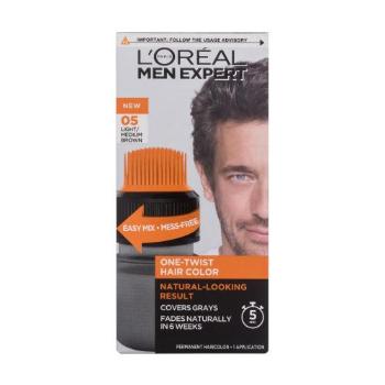 L'Oréal Paris Men Expert One-Twist Hair Color 50 ml barva na vlasy pro muže poškozená krabička 05 Light/Medium Brown na všechny typy vlasů