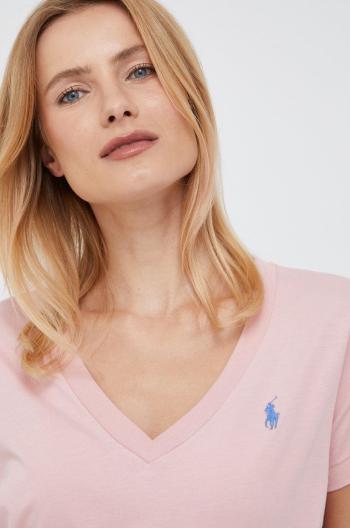 Bavlněné tričko Polo Ralph Lauren růžová barva