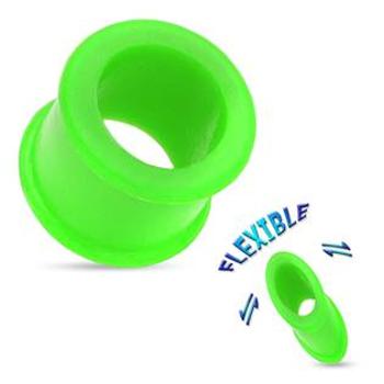 Šperky4U Tunel do ucha ze silikonu zelený - TN01103-14