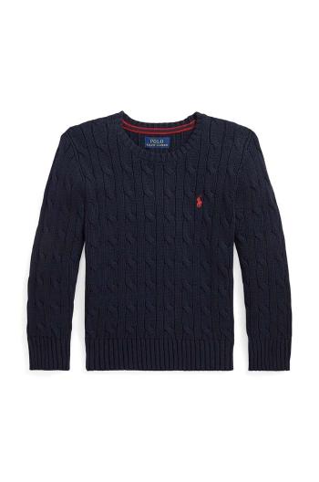 Dětský bavlněný svetr Polo Ralph Lauren tmavomodrá barva, 322702674060