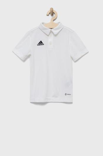 Dětské polo tričko adidas Performance HC5059 bílá barva, hladký