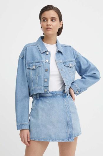 Džínová bunda Dkny dámská, přechodná, oversize, D2A4CX20