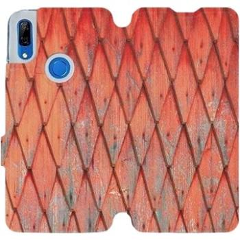 Flipové pouzdro na mobil Huawei P Smart Z - MK01S Oranžový vzor dřeva (5903226940998)
