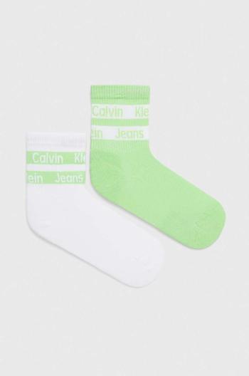 Ponožky Calvin Klein 2-pack dámské, zelená barva