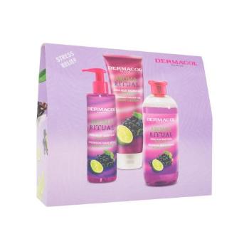 Dermacol Aroma Ritual Grape & Lime dárková kazeta pěna do koupele 500 ml + sprchový gel 250 ml + tekuté mýdlo 250 ml pro ženy