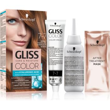 Schwarzkopf Gliss Color permanentní barva na vlasy odstín 7-7 Copper Dark Blonde