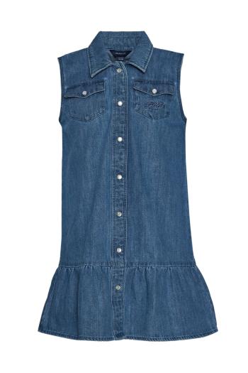 ŠATY GANT D1. GANT ROPE SCRIPT DENIM DRESS modrá 122/128