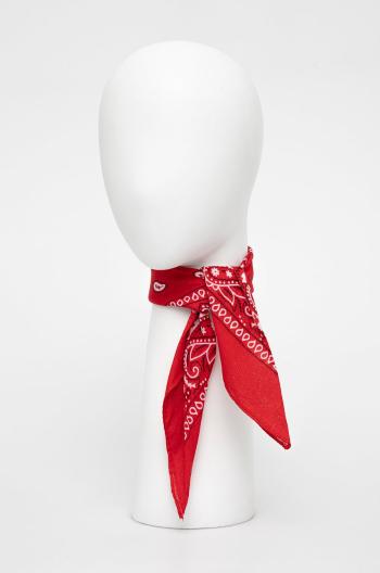 Bavlněný šátek Medicine dámský, červená barva, vzorovaný