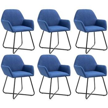 Jídelní židle 6 ks modré textil (277103)